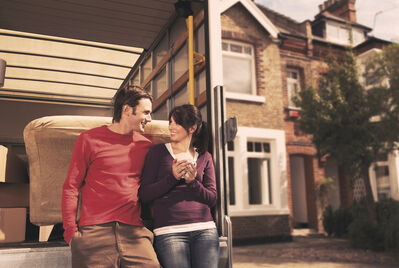Couple moving