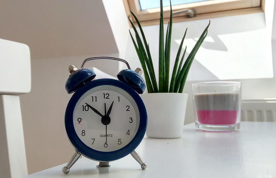Alarm clock on a table