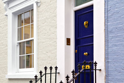 Blue front door