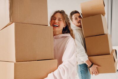 People and boxes