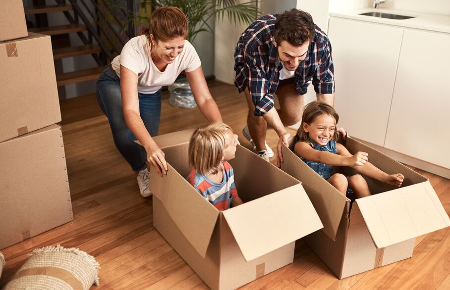 parents and children playing