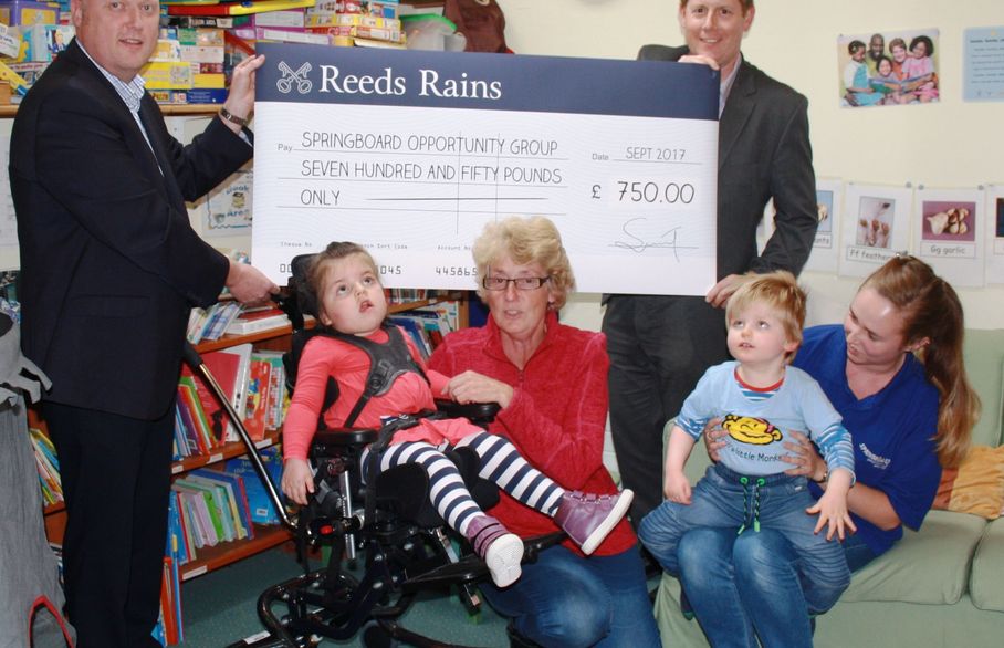 Reeds Rains Clevedon donate £750 to local charity