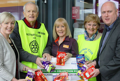 The Reeds Rains Clevedon team donating Easter eggs to a foodbank