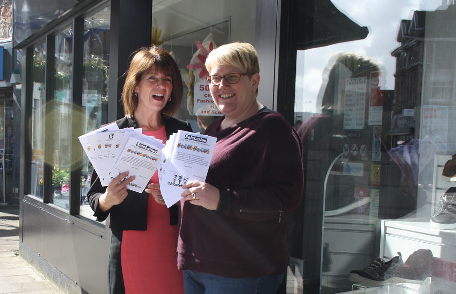 Rozanna Farbrace from Reeds Rains delivers the Easter trail entry forms as she  prepares to launch the Portishead Easter Trail