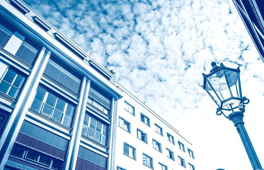 View of flats up to the sky