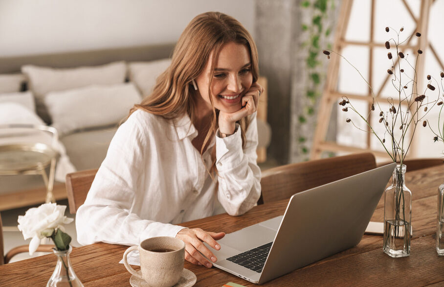 Person looking at a laptop