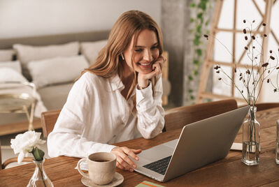 Person looking at a laptop