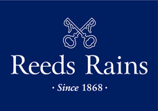 Reeds Rains Logo - Vertical Blue
